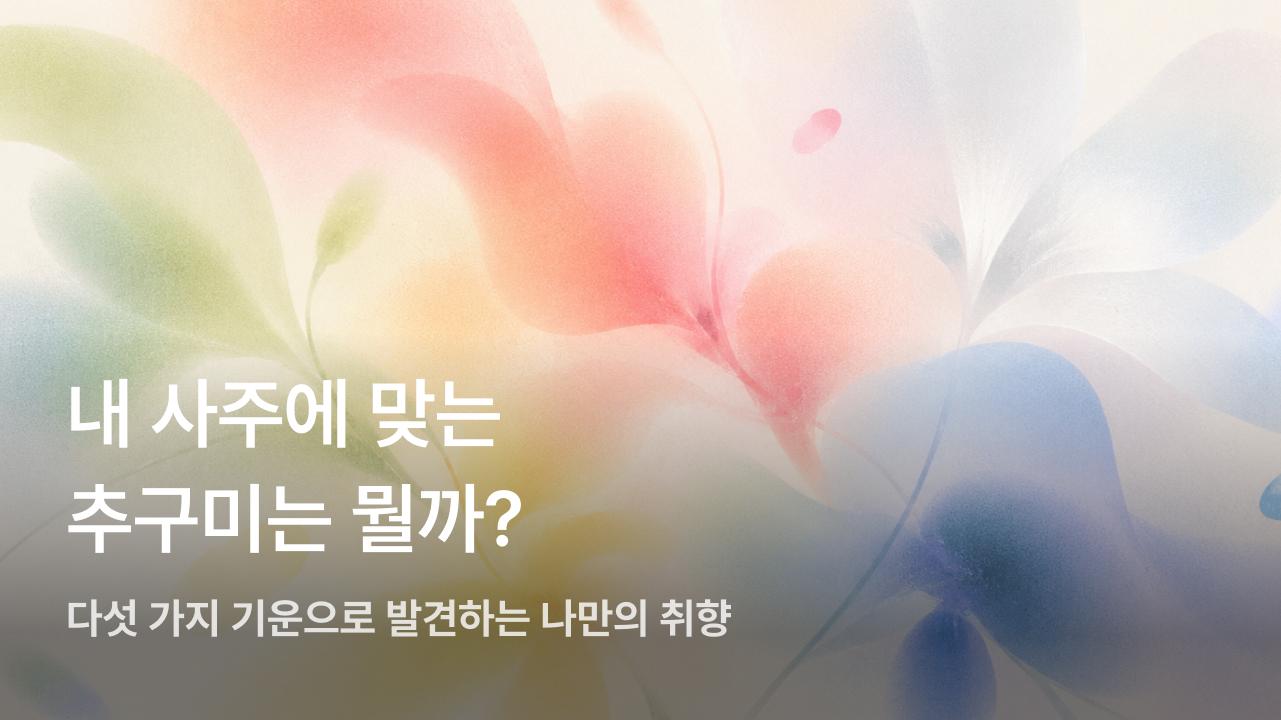 내 사주에 숨어있는 추구미