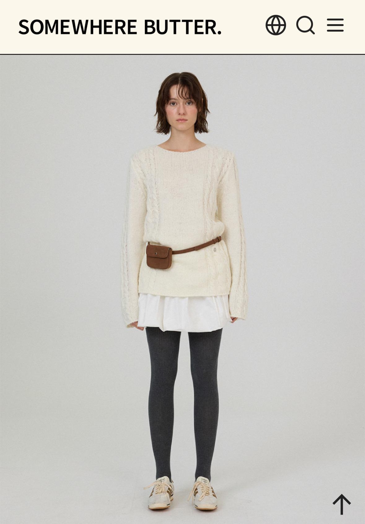 Some Cable Long Sleeve Knit - Ivory 2