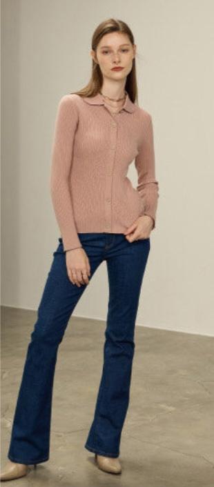 지베르니 핑크 골지 카라넥 말라핏 니트 9