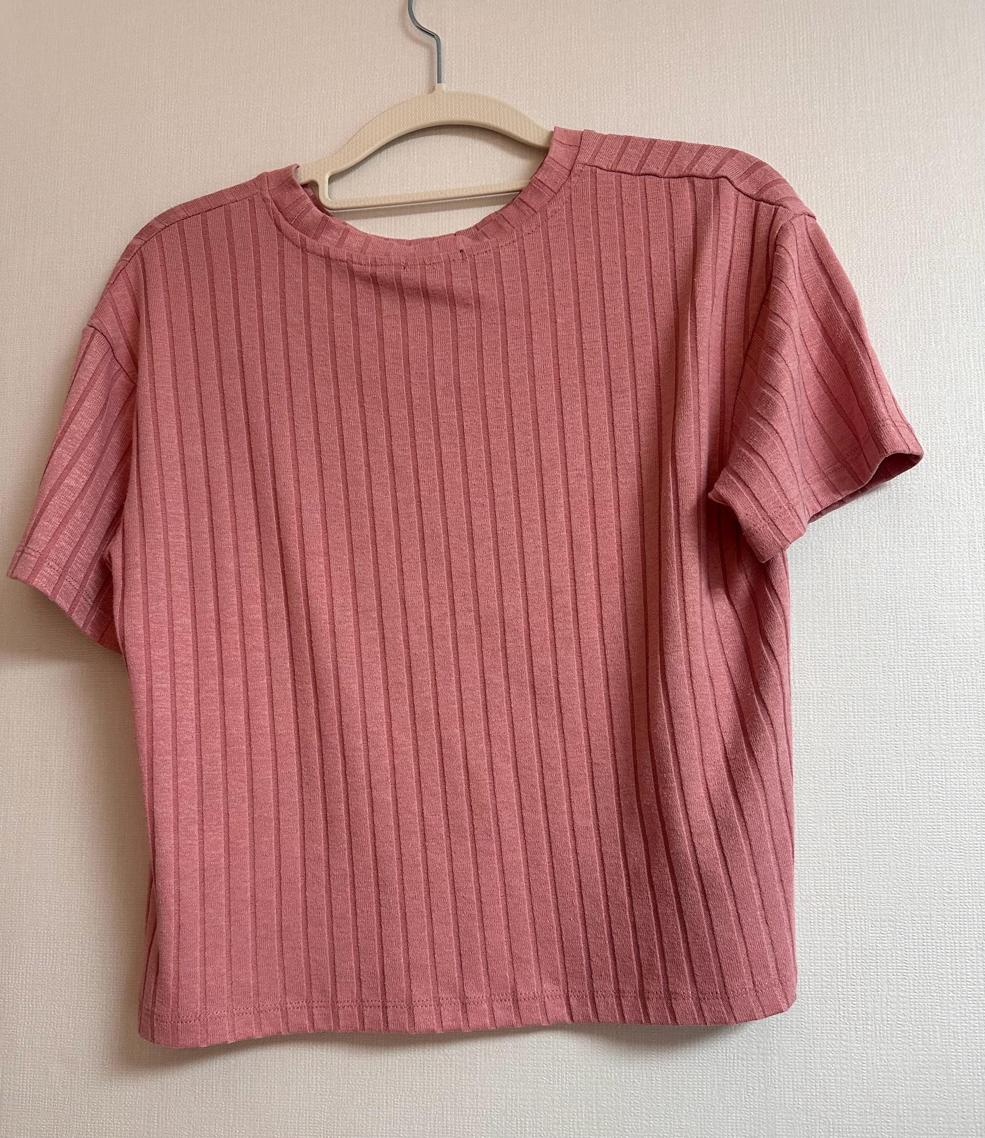 Bershka 핑크 골지 여름 티셔츠 3