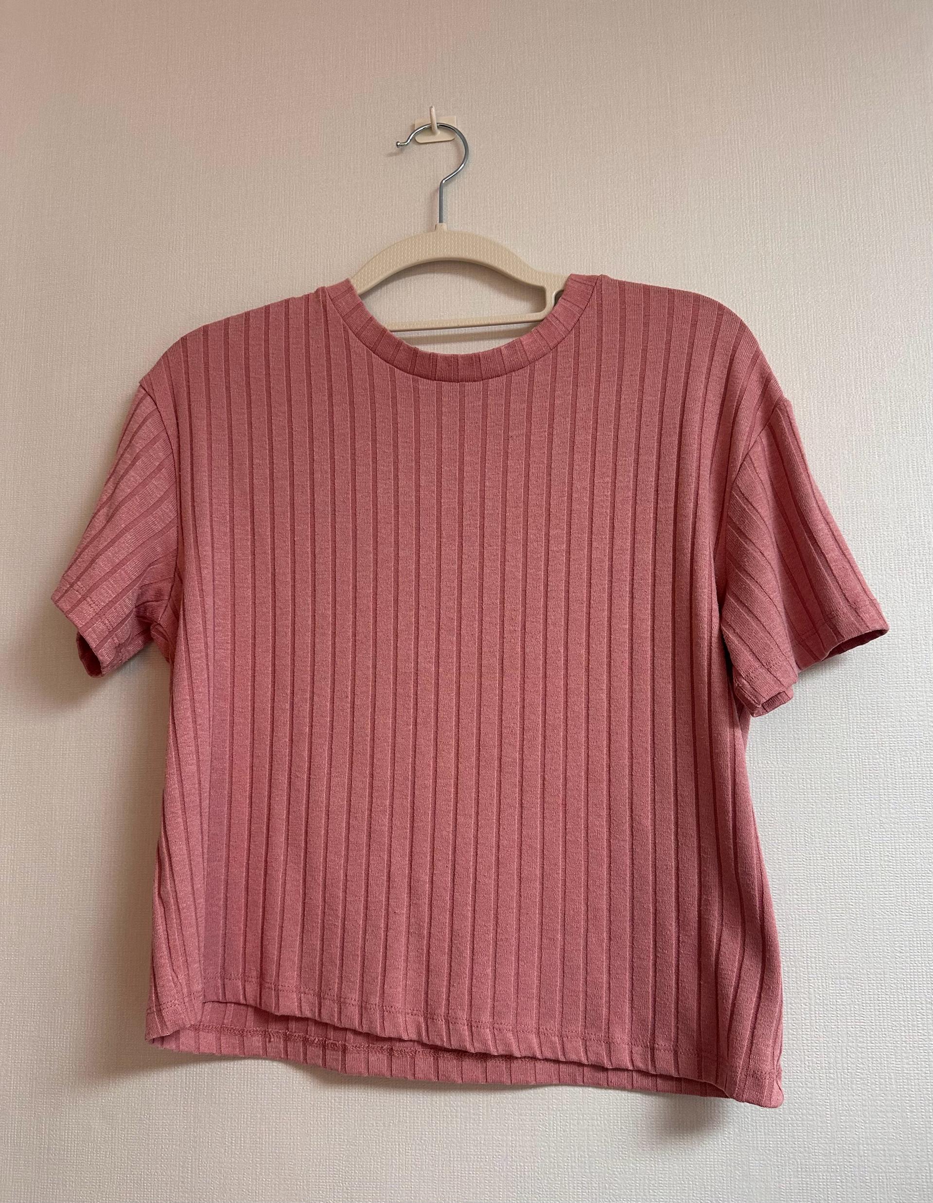 Bershka 핑크 골지 여름 티셔츠 2