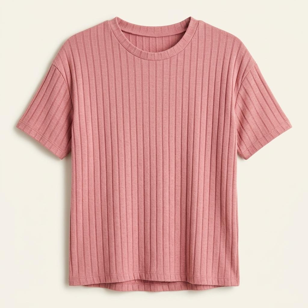 Bershka 핑크 골지 여름 티셔츠 1
