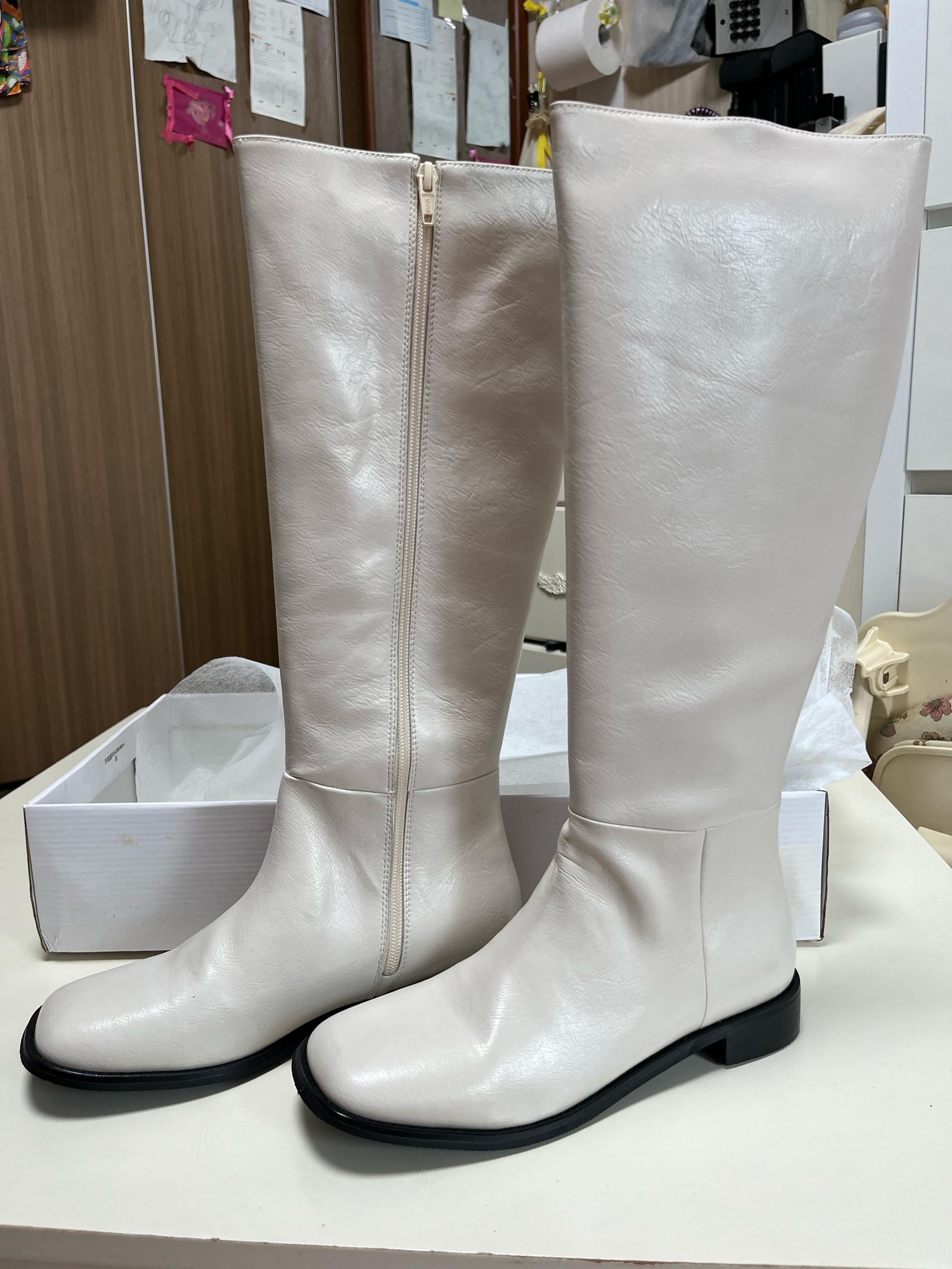 모노톡시 소가죽 크림 롱부츠 255 3