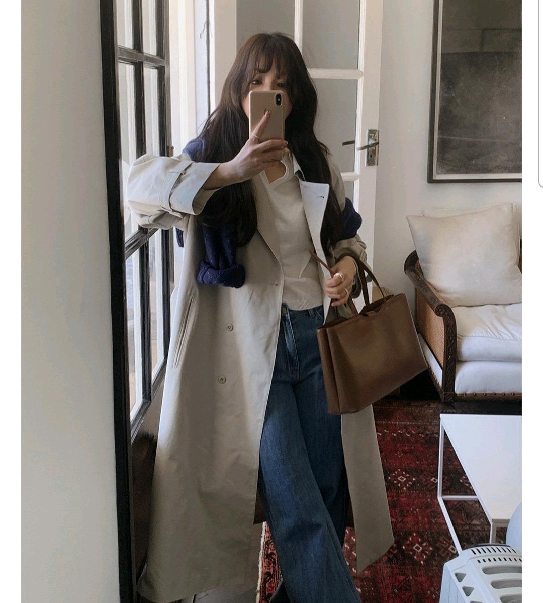 [슬로우앤드] 네스트 탄탄 더블 트렌치코트 9