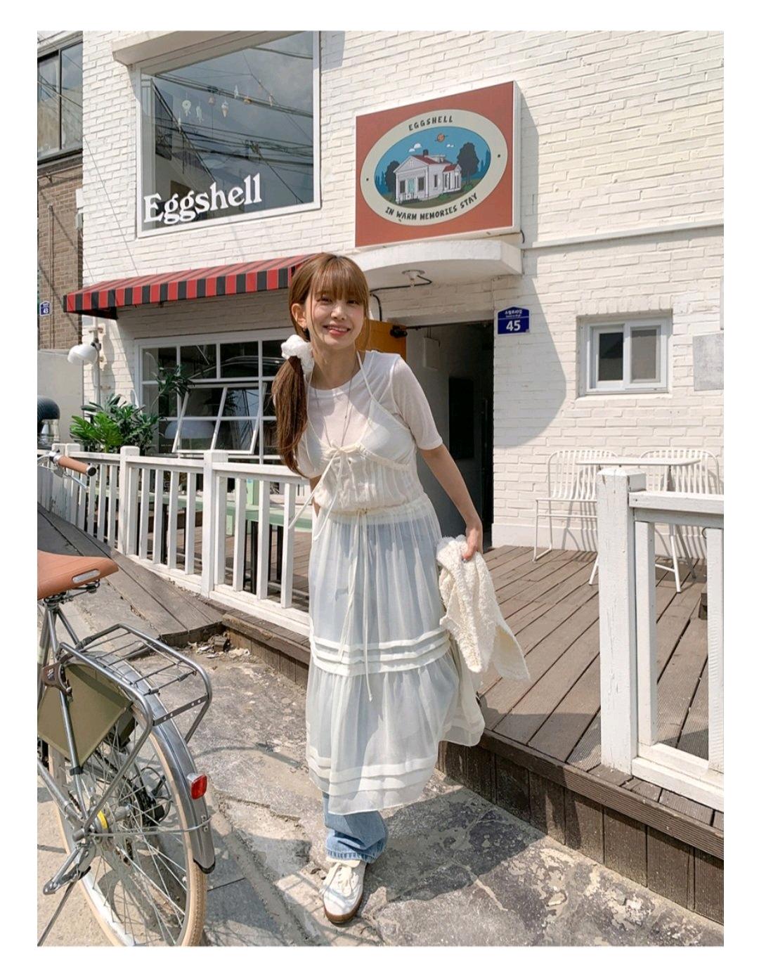 [새상품] 헤이미 레이어드 시스루 원피스 / 정가8.4 9
