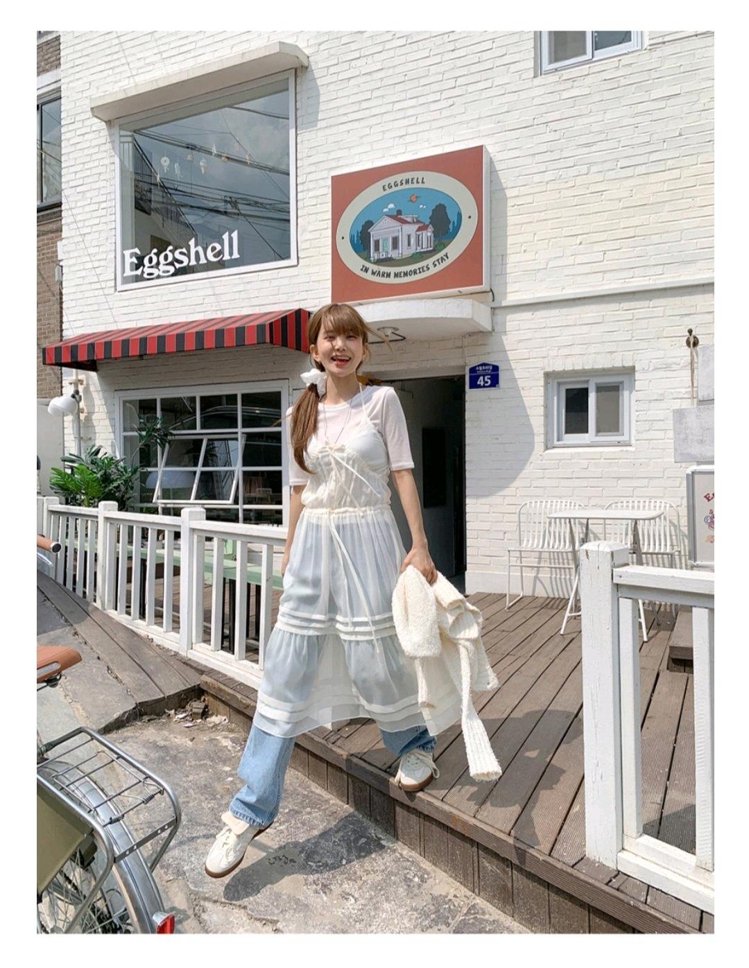 [새상품] 헤이미 레이어드 시스루 원피스 / 정가8.4 8