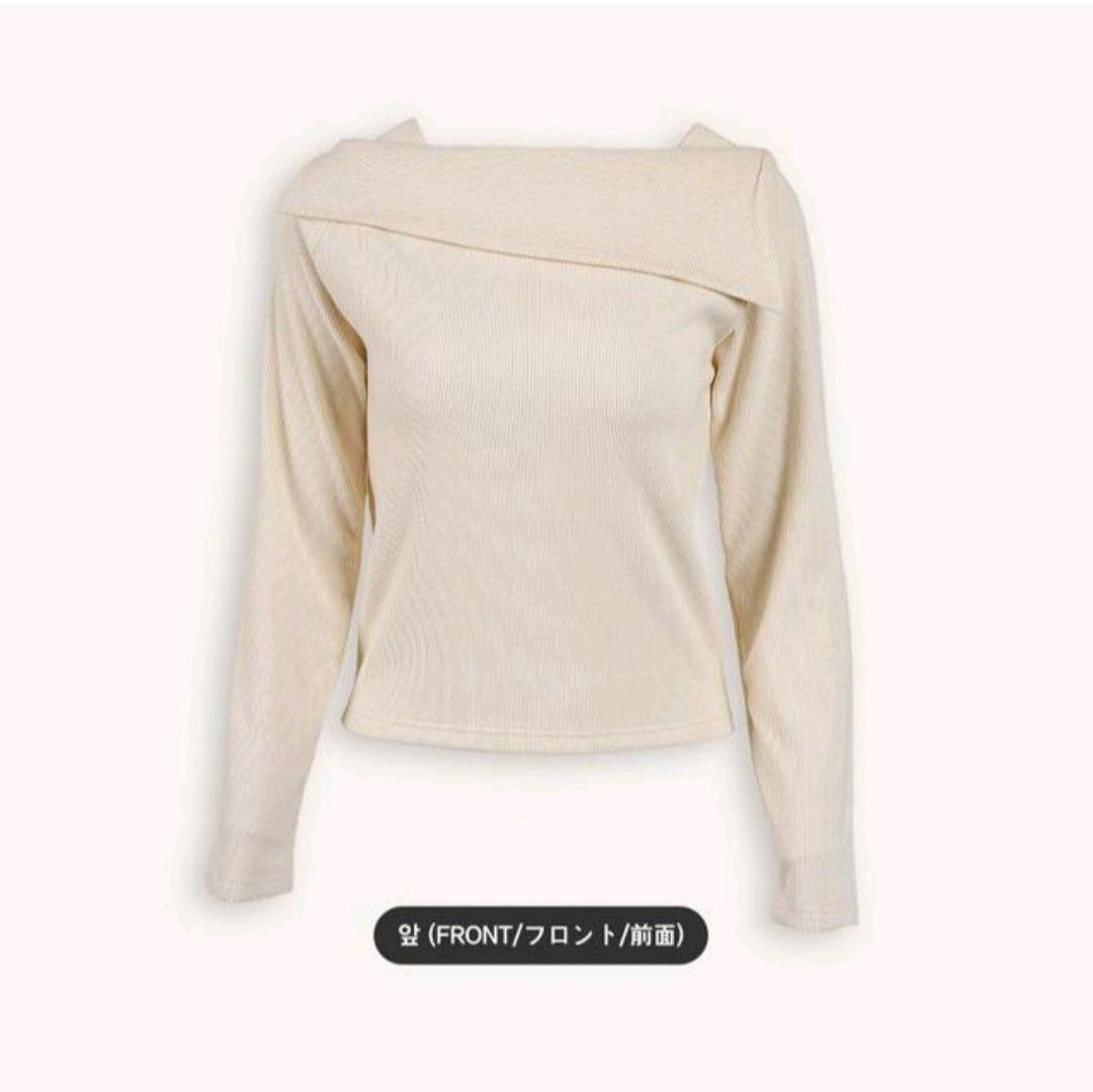 오프숄더 느낌 언발 카라 골지 티셔츠 11