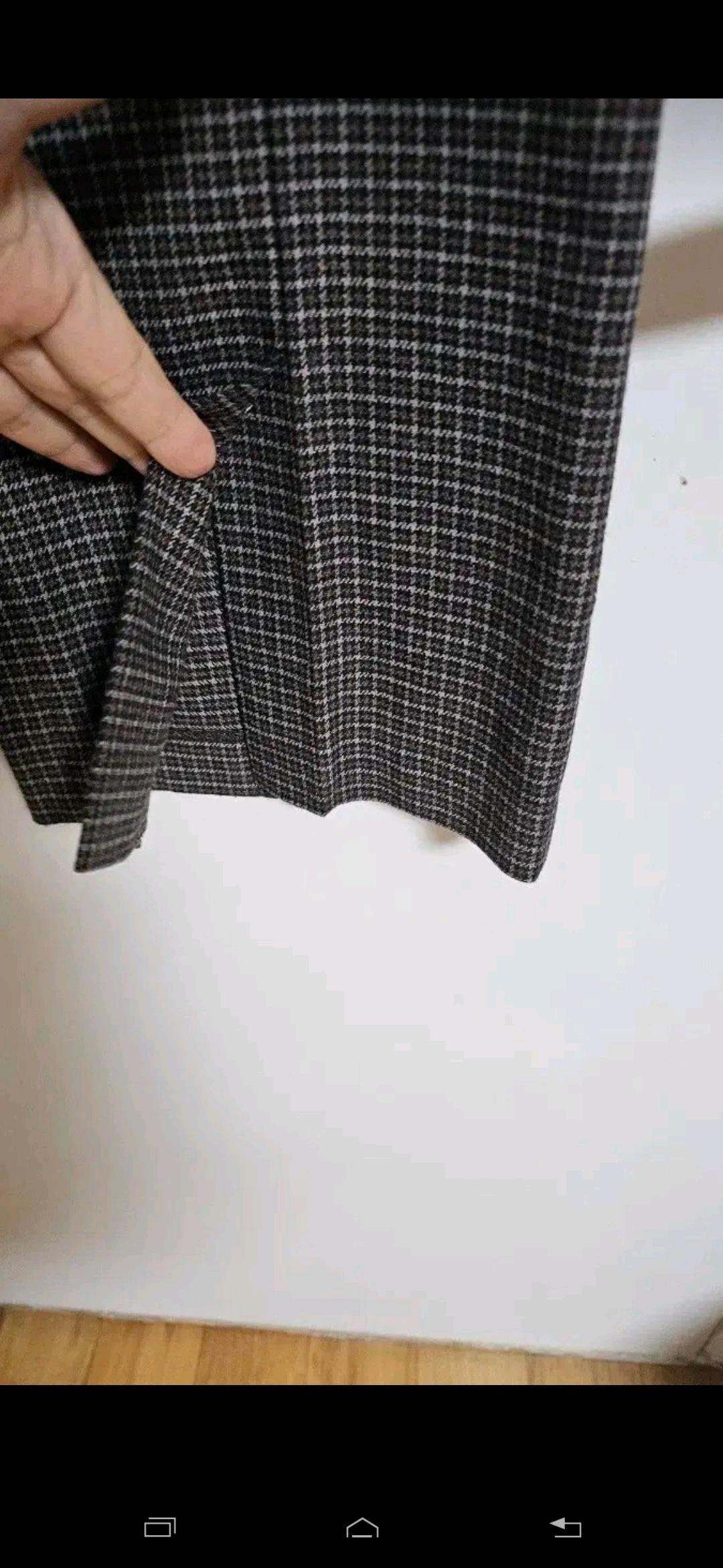 미샤 하운드체크 밑단 트임 추동바지  6