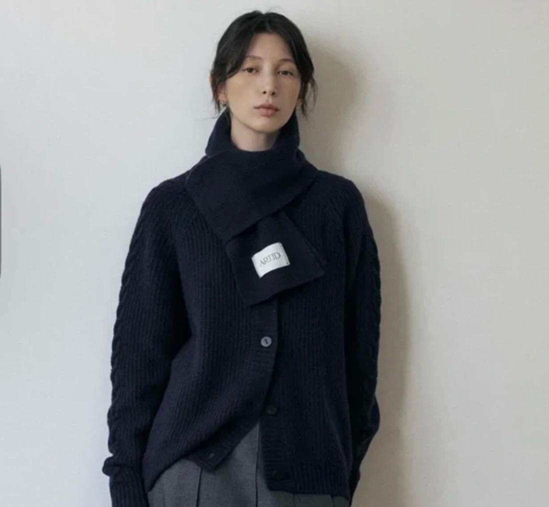 메리노울 케이블 가디건 머플러 셋업 2