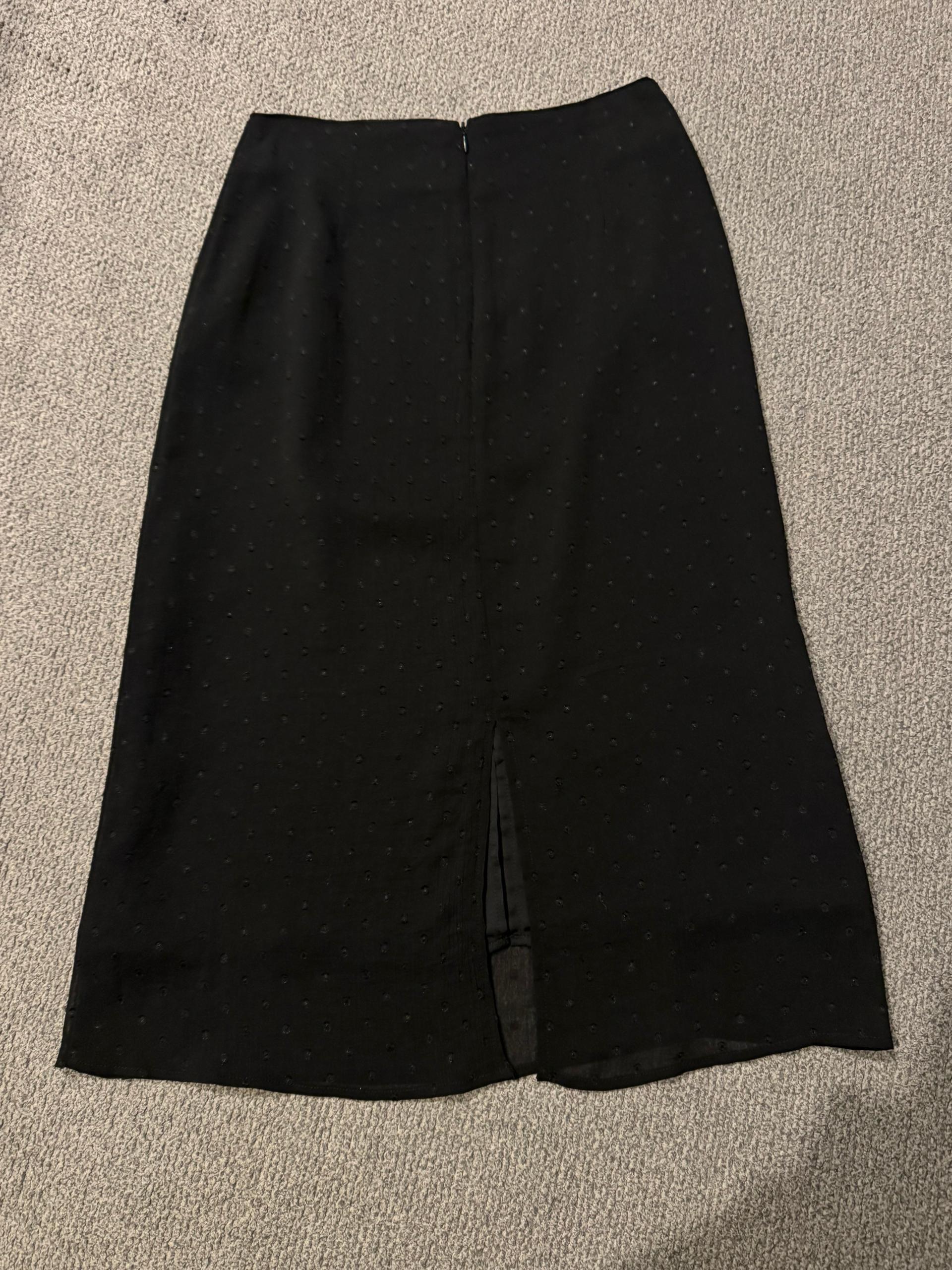 P3222 도트 시폰 스커트_Black 3