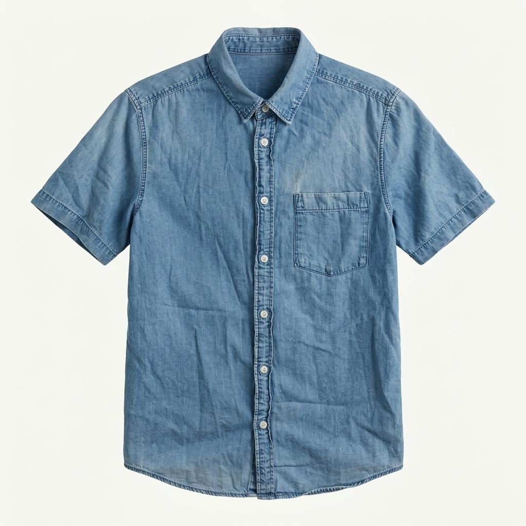 h&m 데님 반팔셔츠