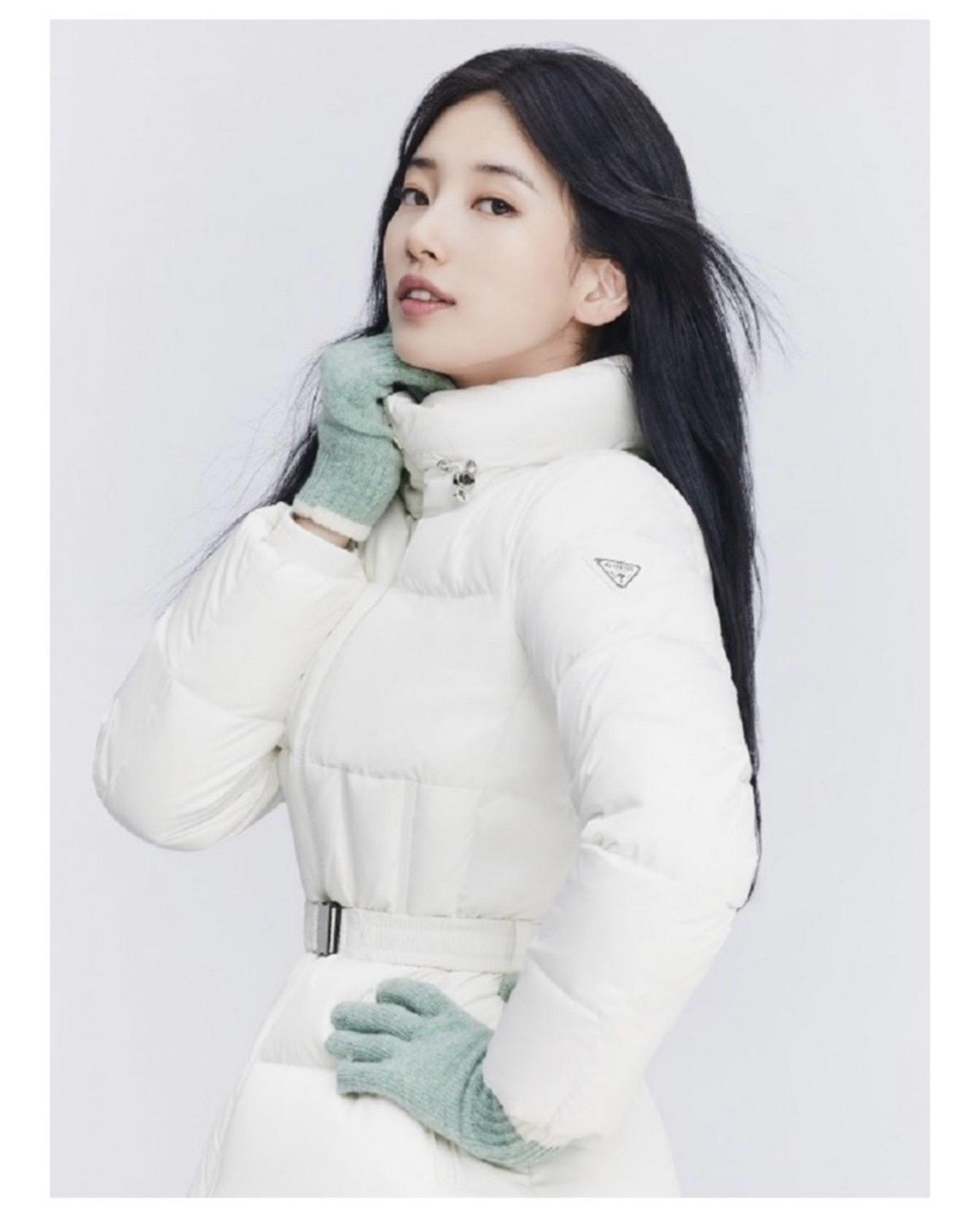 게스 벨트 숏패딩 화이트 3