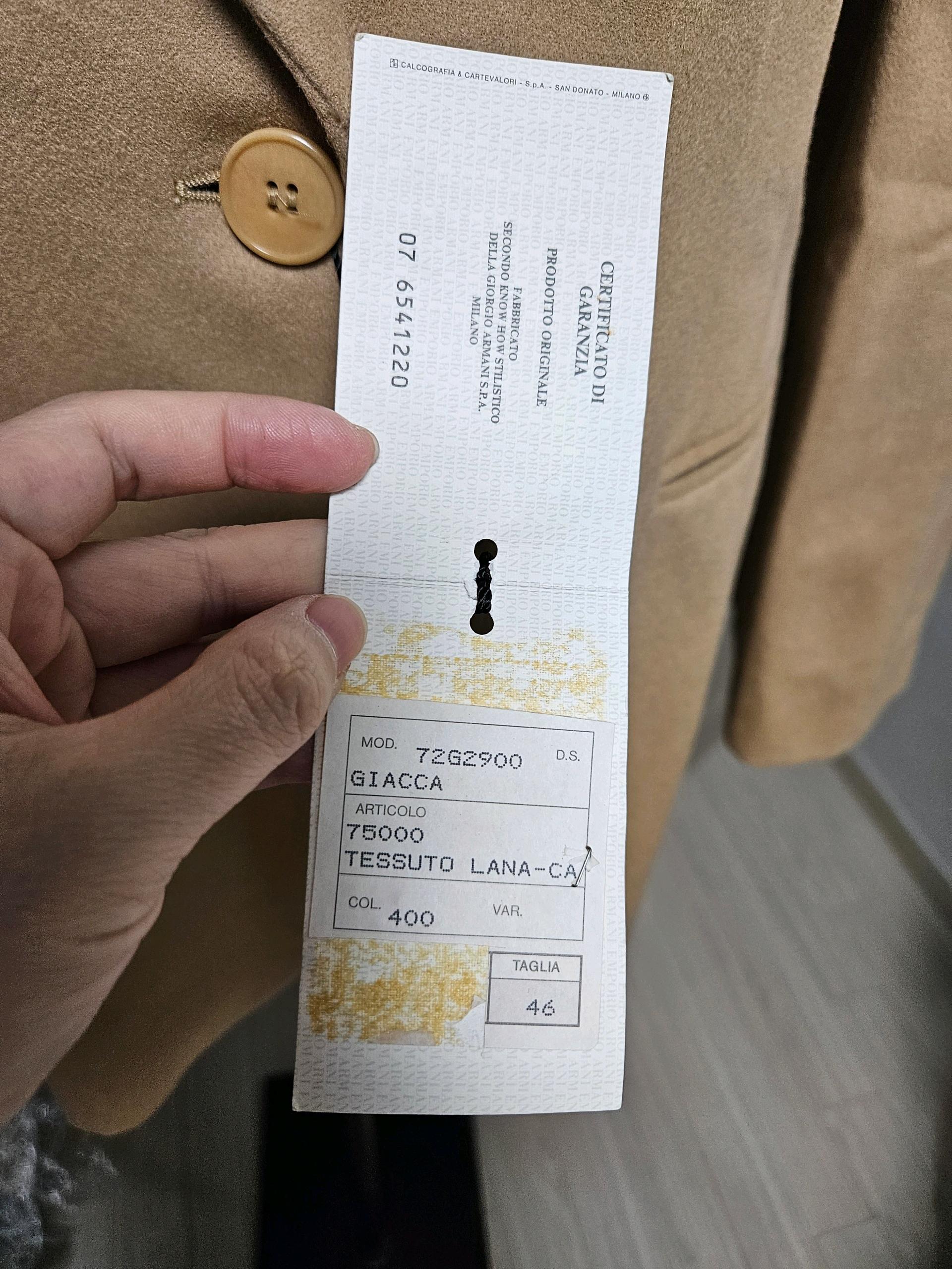 엠포리오 아르마니 울 캐시미어 자켓 5