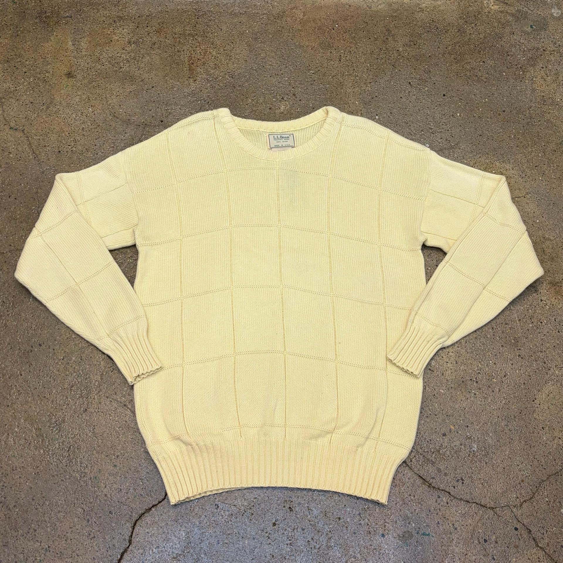 90s Made in USA 빈티지 엘엘빈 연노랑 코튼 니트 2