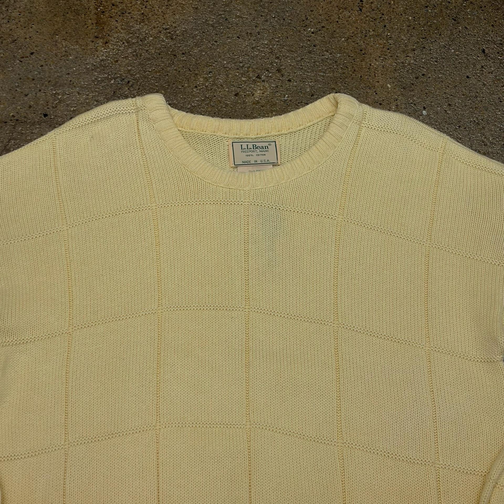 90s Made in USA 빈티지 엘엘빈 연노랑 코튼 니트 4