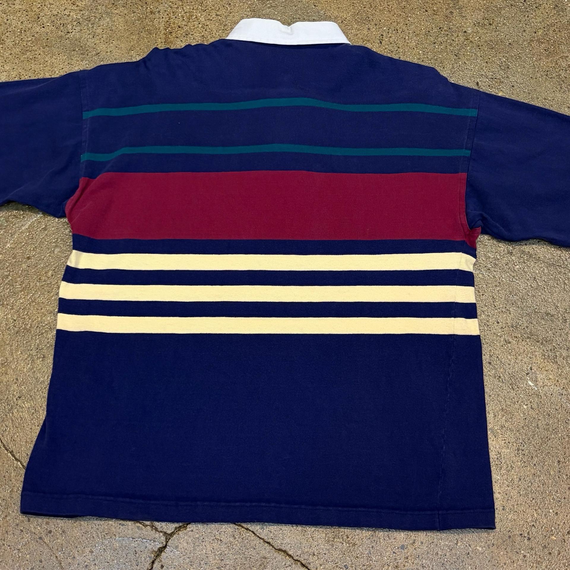 90s Made in USA 미국 빈티지 간트 스트라이프 럭비티 카라티 7