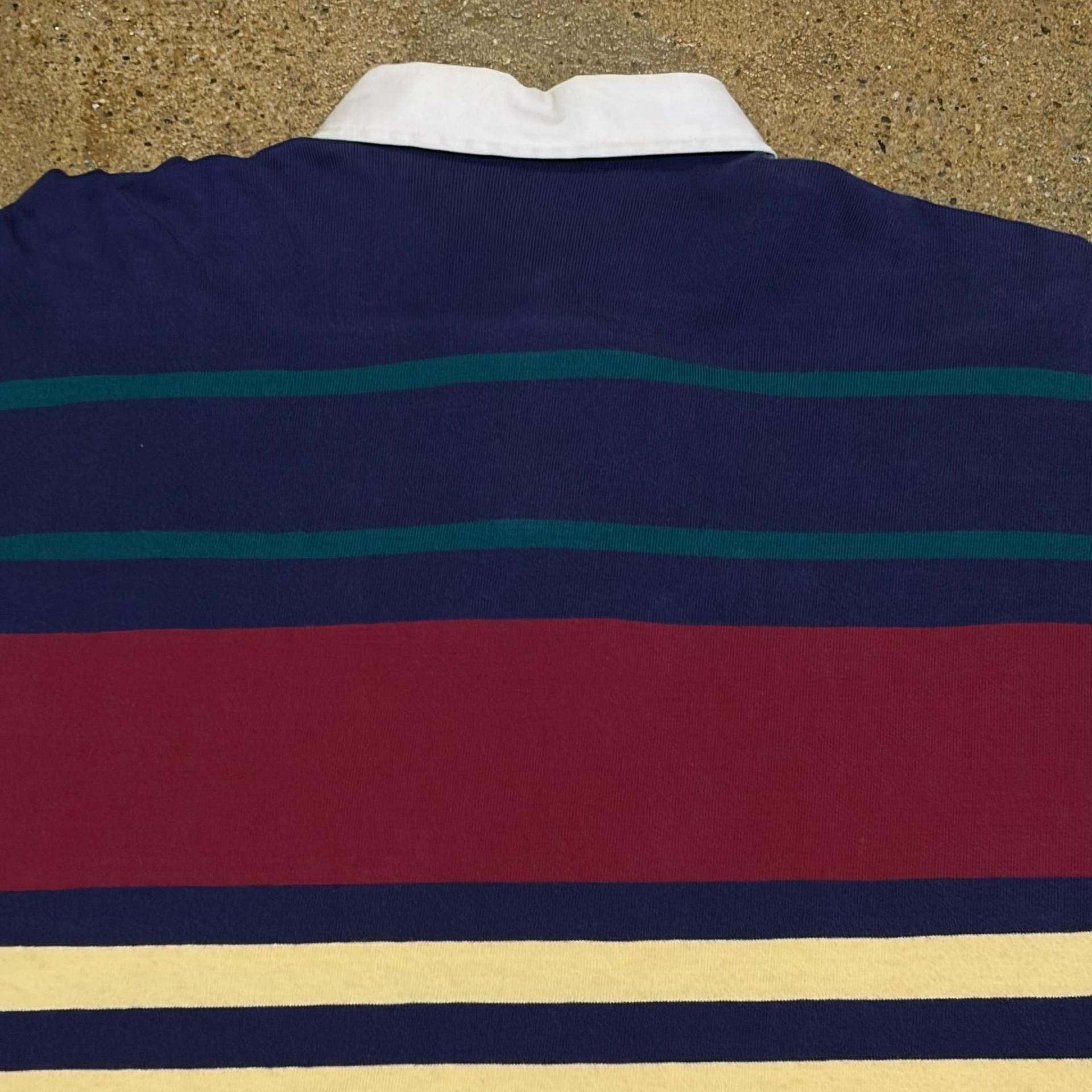 90s Made in USA 미국 빈티지 간트 스트라이프 럭비티 카라티 8