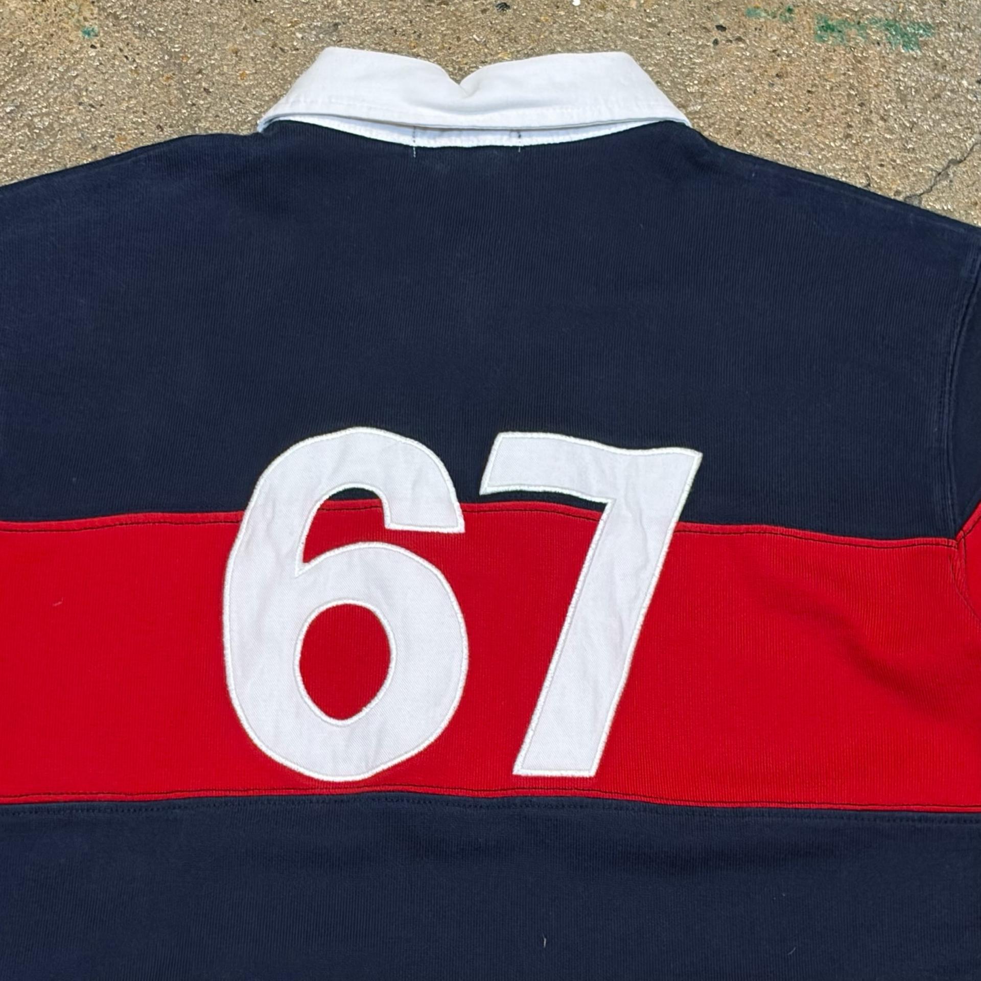00s USA 빈티지 폴로랄프로렌 67 스트라이프 럭비티 카라티 9