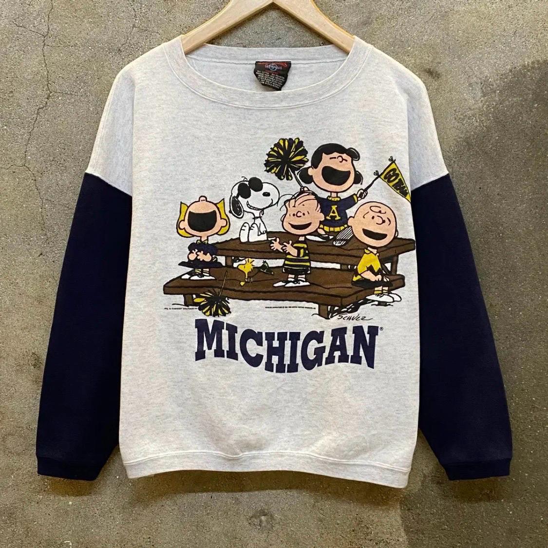 80s Made in USA 미국 빈티지 스누피 찰리브라운 배색 맨투맨 2