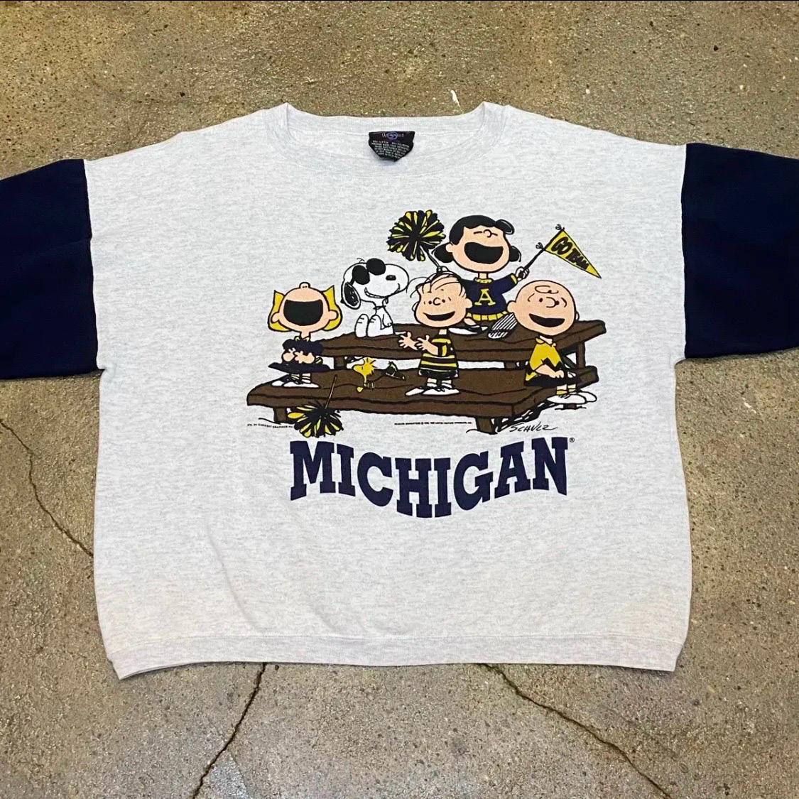 80s Made in USA 미국 빈티지 스누피 찰리브라운 배색 맨투맨 3