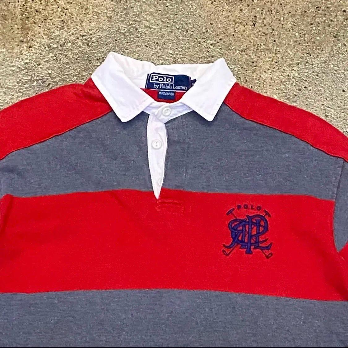 90s Made in USA 빈티지 폴로랄프로렌 헤비코튼 단가라 럭비티 4