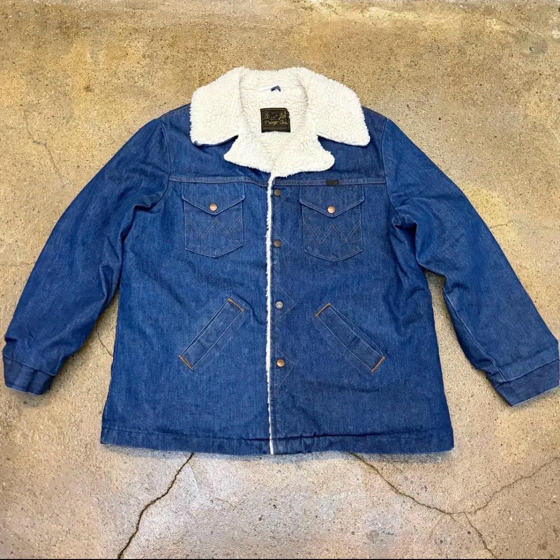 새상품급 90s Made in USA 랭글러 진청 쉐르파 양털 청자켓 2