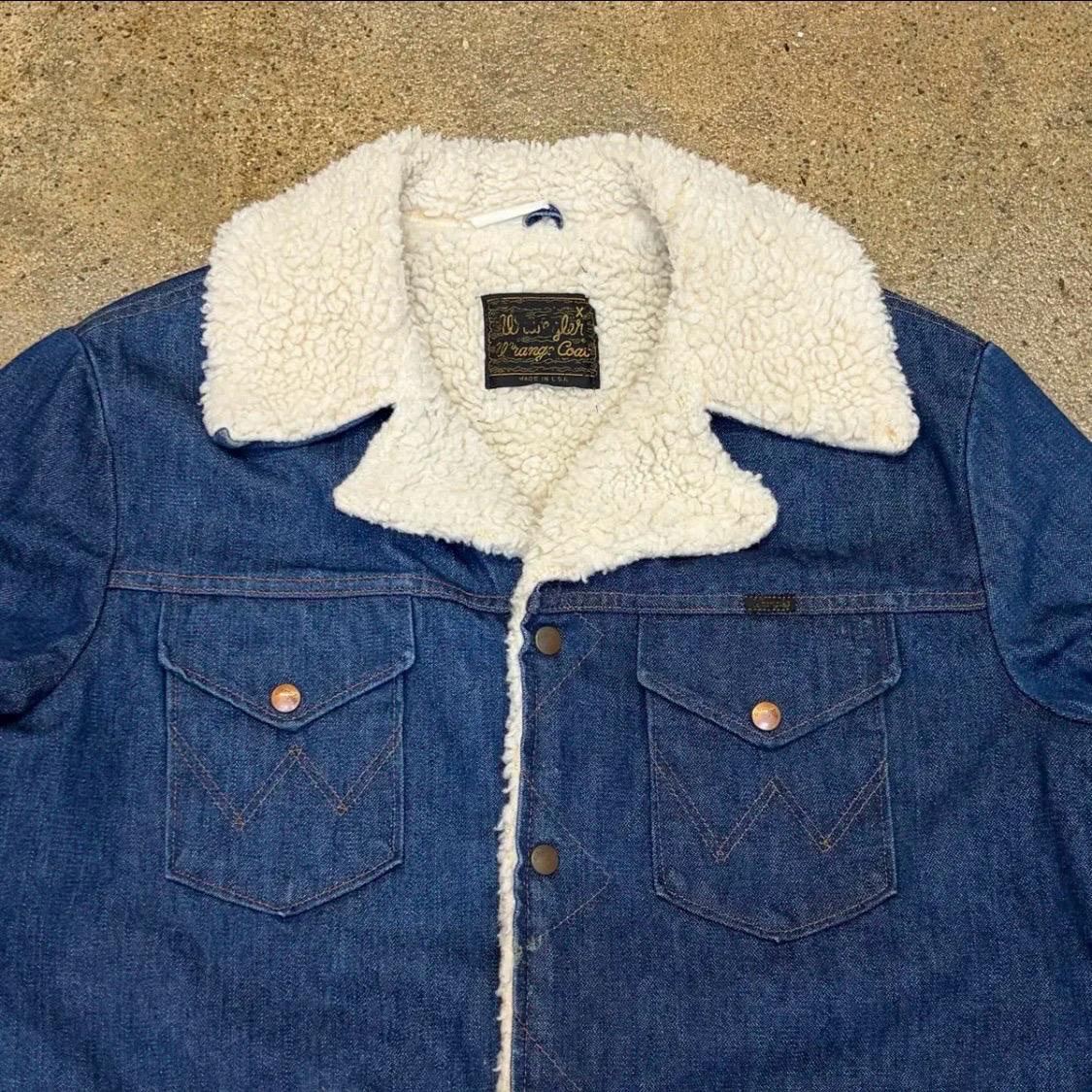 새상품급 90s Made in USA 랭글러 진청 쉐르파 양털 청자켓 3