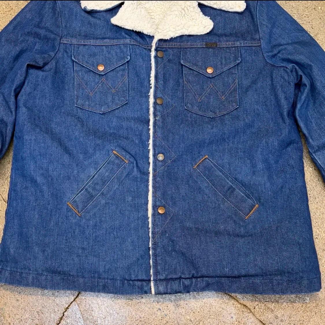 새상품급 90s Made in USA 랭글러 진청 쉐르파 양털 청자켓 4