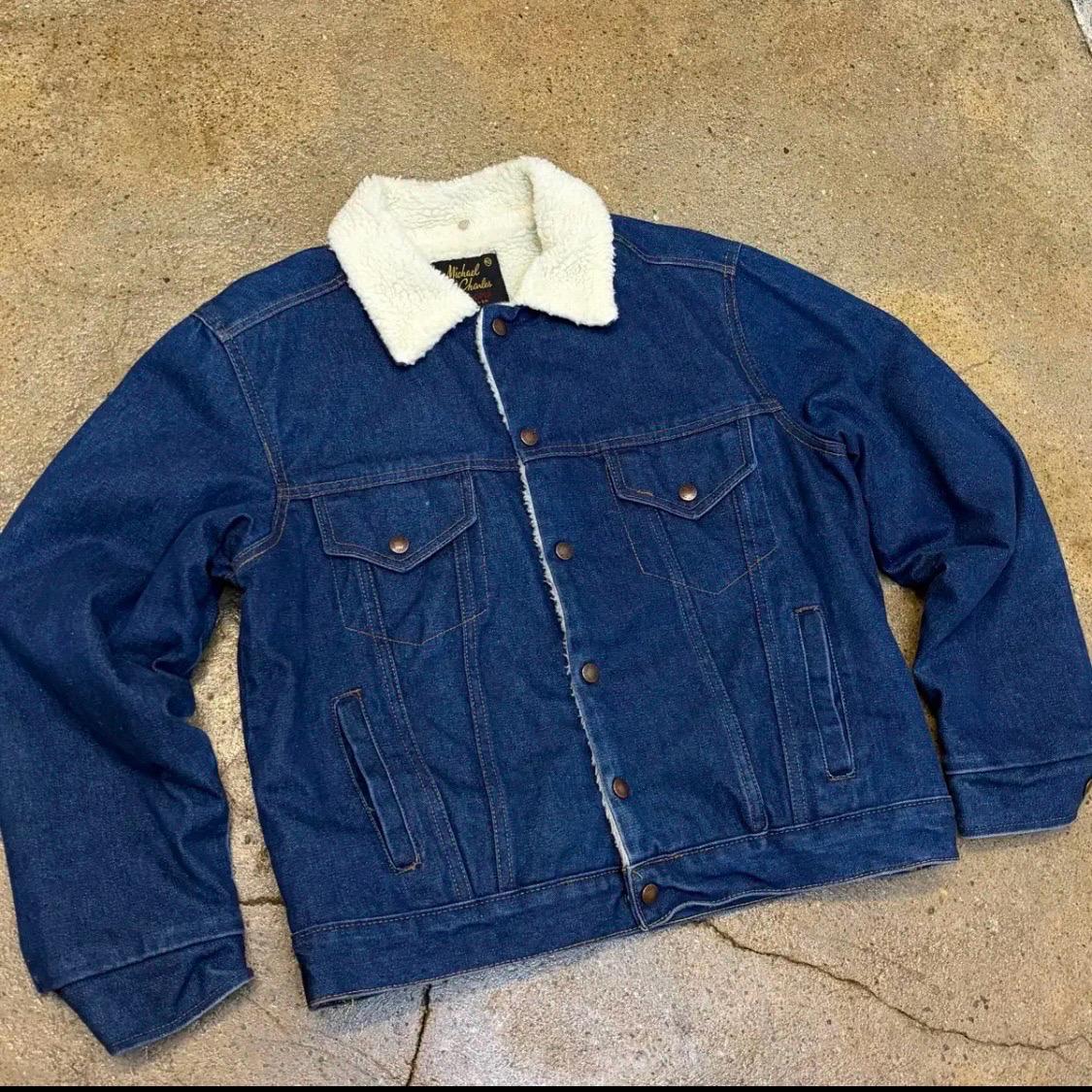 새상품급 90s Made in USA 미쉘 진청 쉐르파 양털 조끼 청자켓 3