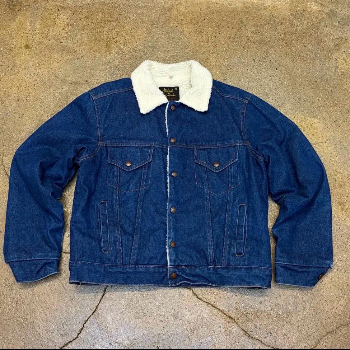 새상품급 90s Made in USA 미쉘 진청 쉐르파 양털 조끼 청자켓 2