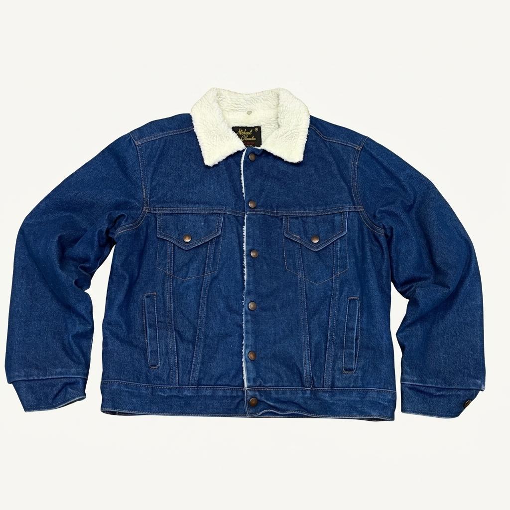새상품급 90s Made in USA 미쉘 진청 쉐르파 양털 조끼 청자켓 1