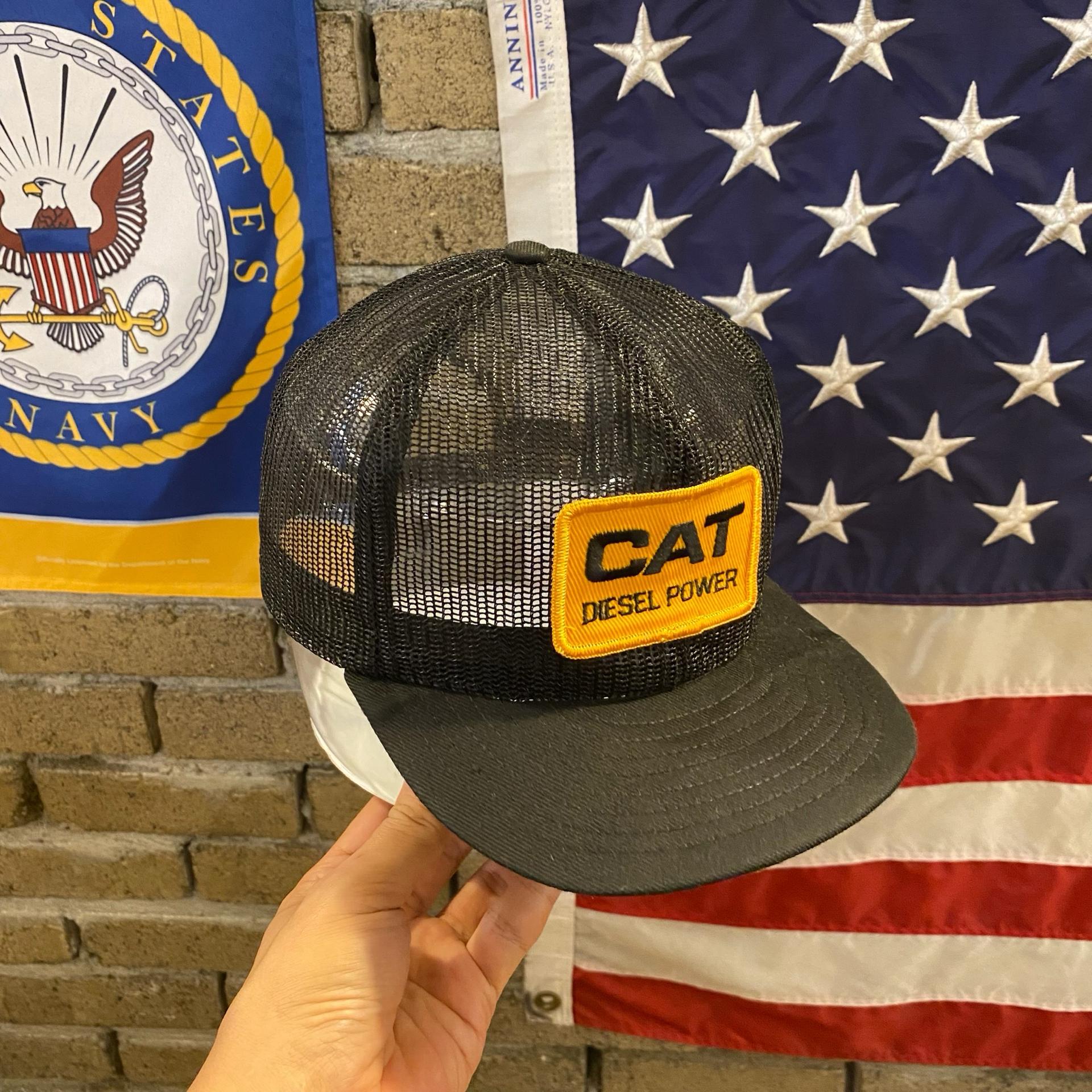 90s USA 빈티지 CAT 트러커 매쉬 볼캡 스냅백 모자 5
