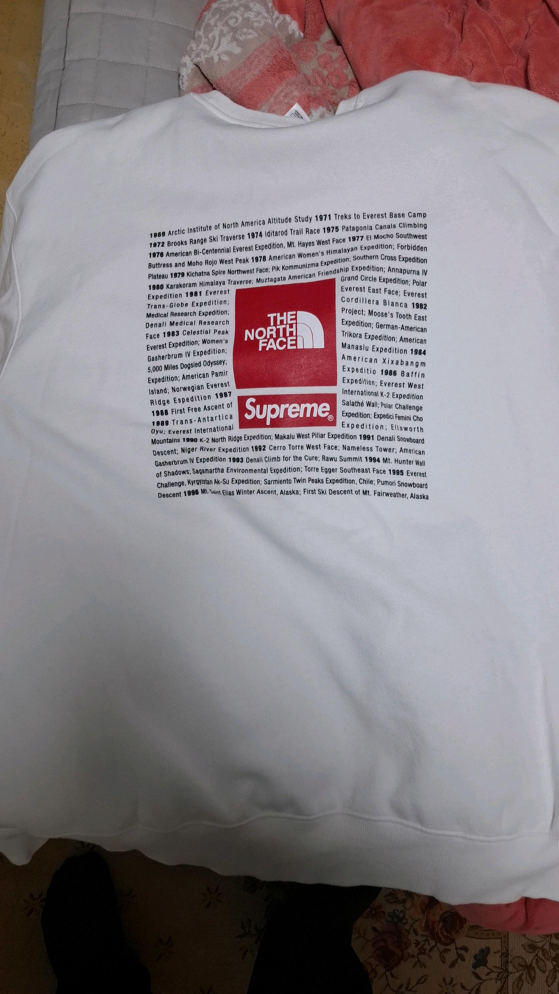 슈프림x노스페이스 크루넥 화이트 4