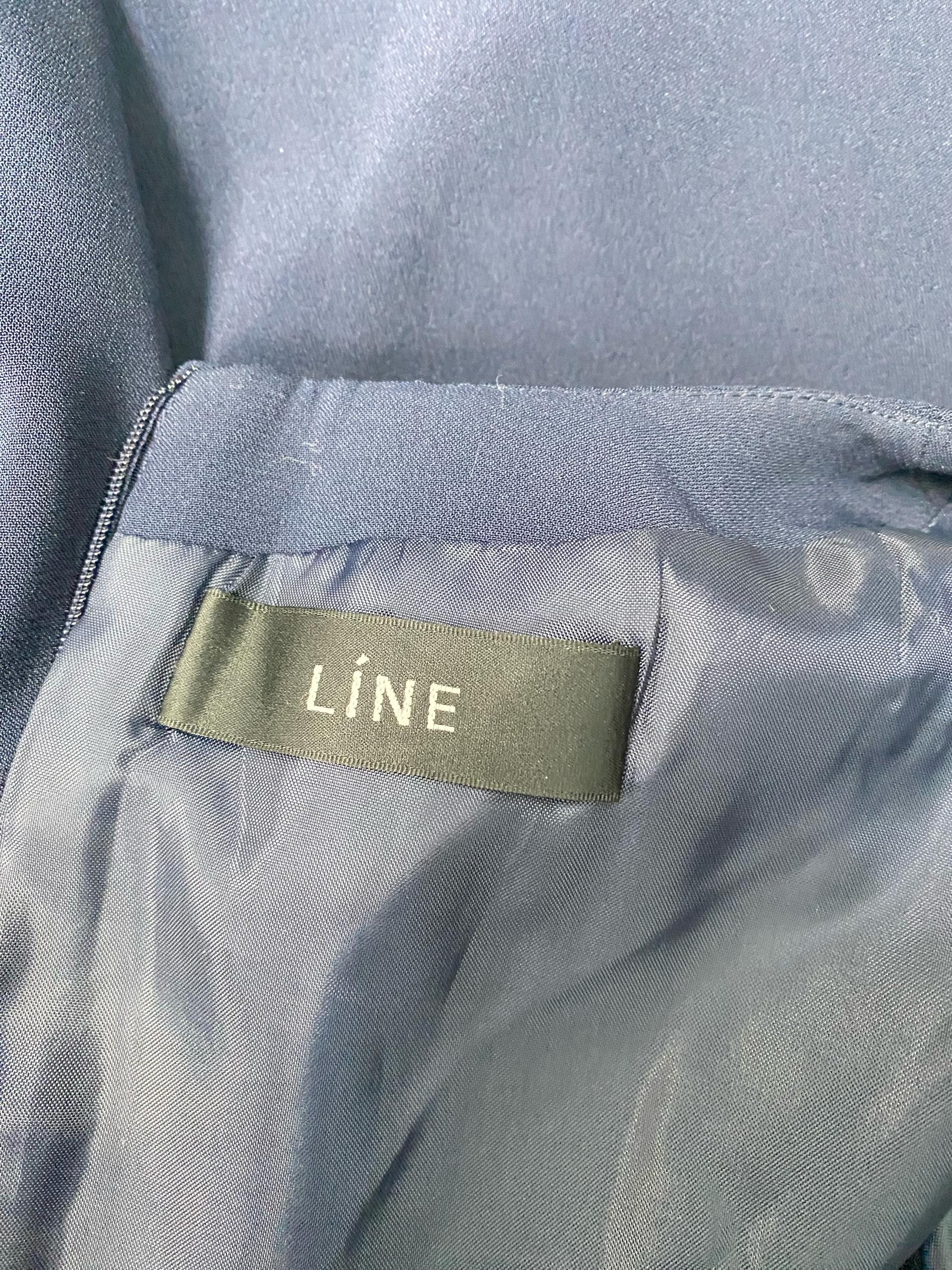 라인 LINE 네이비 톤 배색 플레어 원피스 8