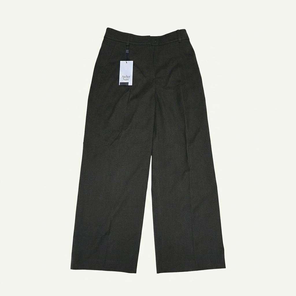 아틀리에 나인 - ESSENTIAL WINTER TUCK PANTS  카키 브라운 M 1