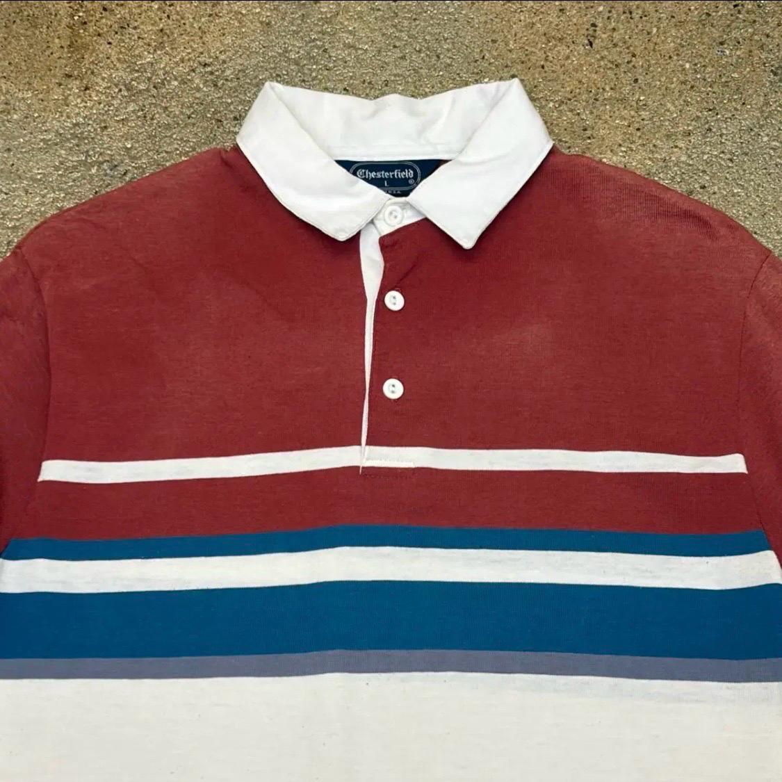[20%세일] 90s Made in USA 빈티지 헤비코튼 스트라이프 배색 럭비티 4