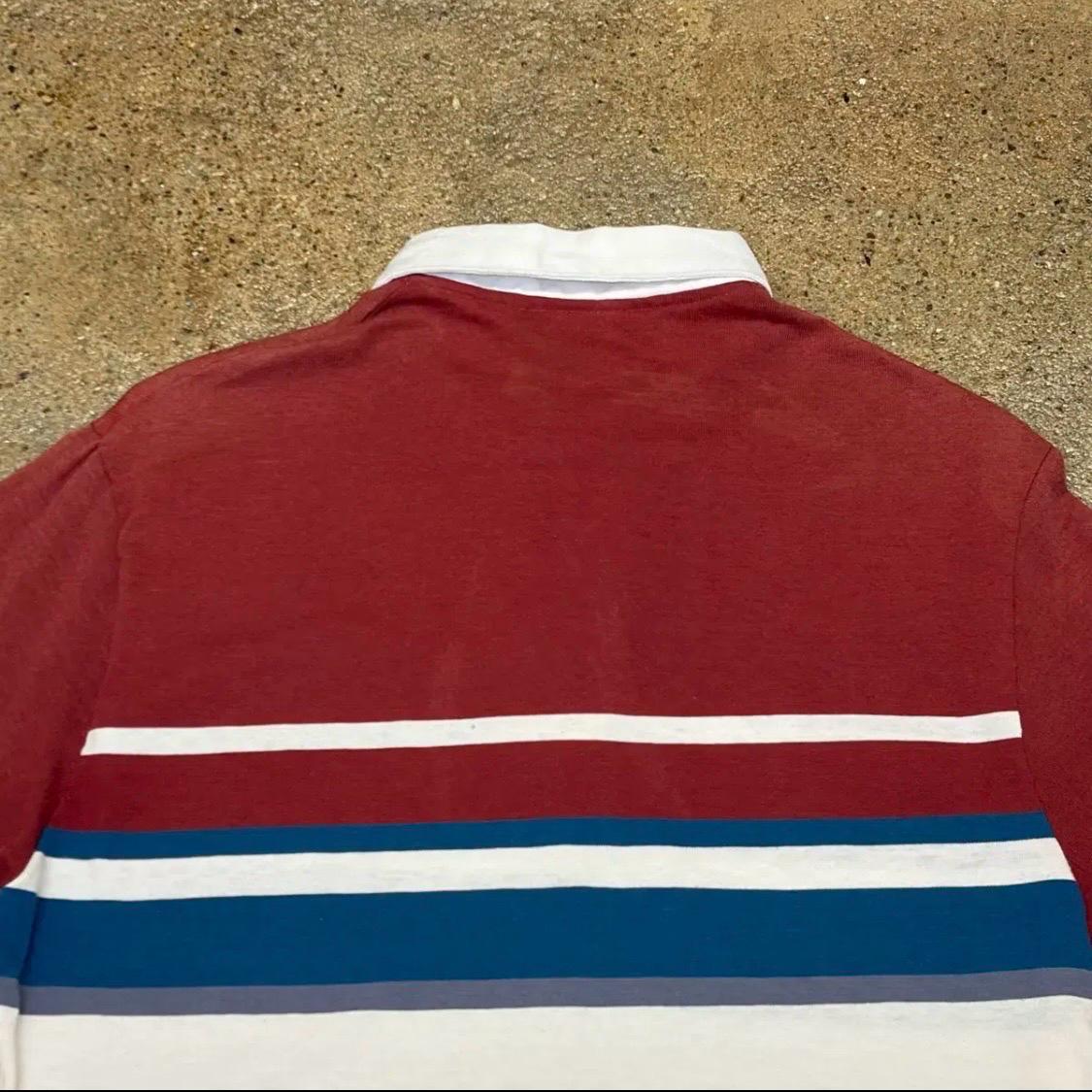 [20%세일] 90s Made in USA 빈티지 헤비코튼 스트라이프 배색 럭비티 7