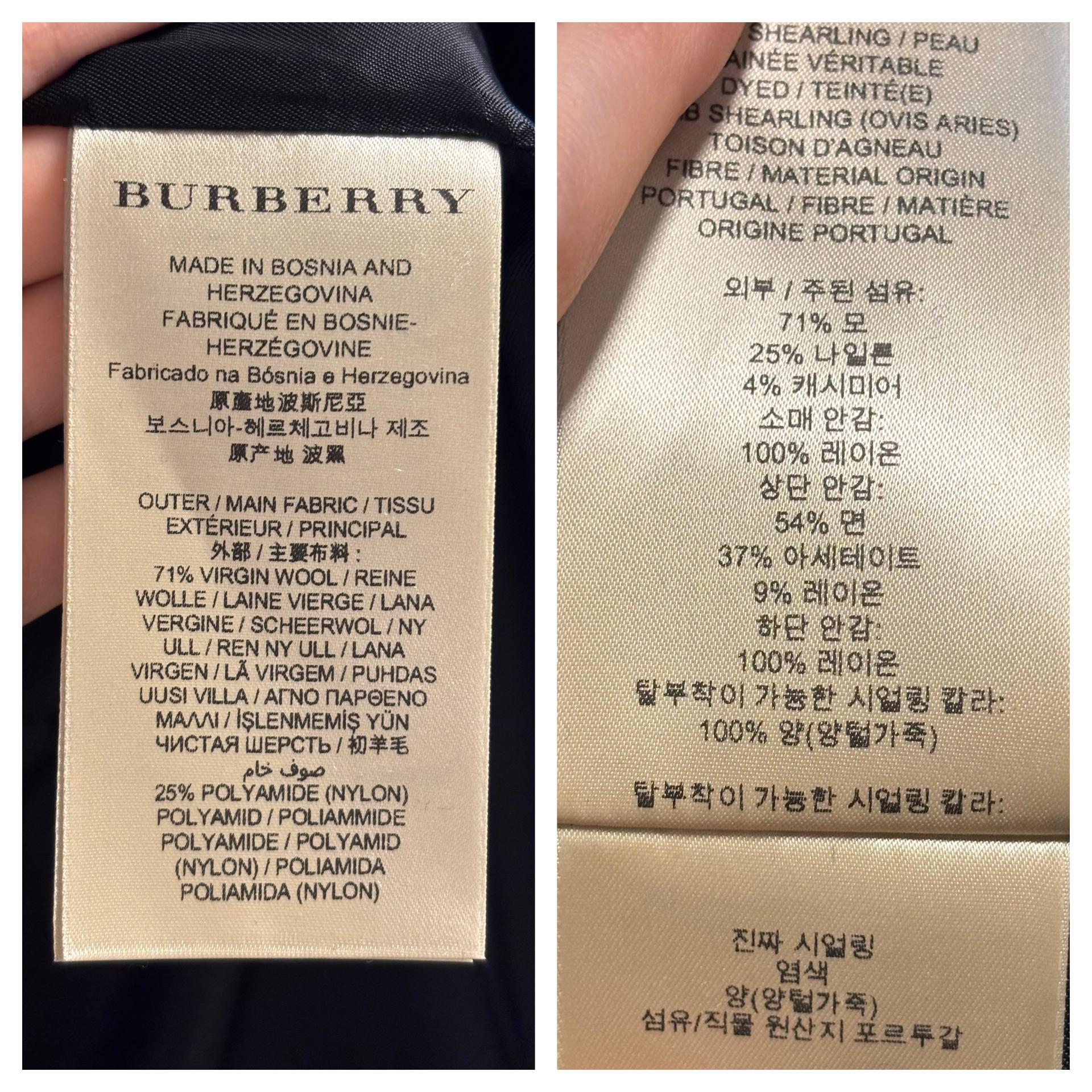 버버리 천연 양털 카라 울 코트 롱코트 11
