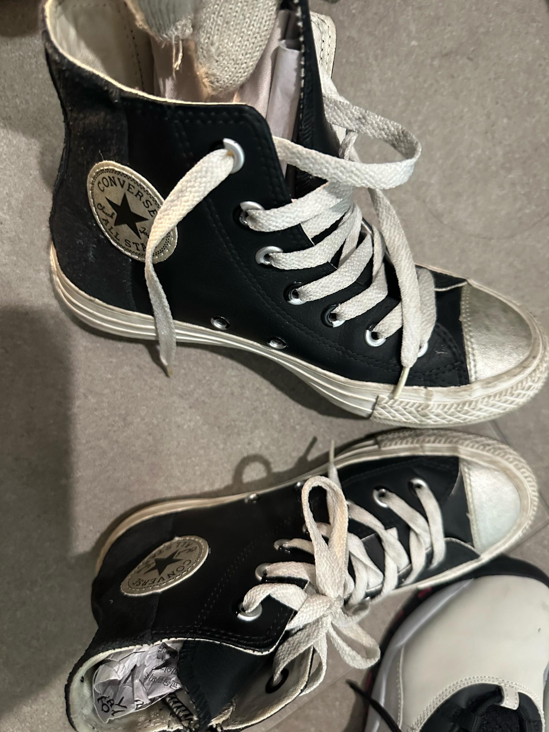 정품)converse  스터드 포인트 레더 하이 스니커즈  5