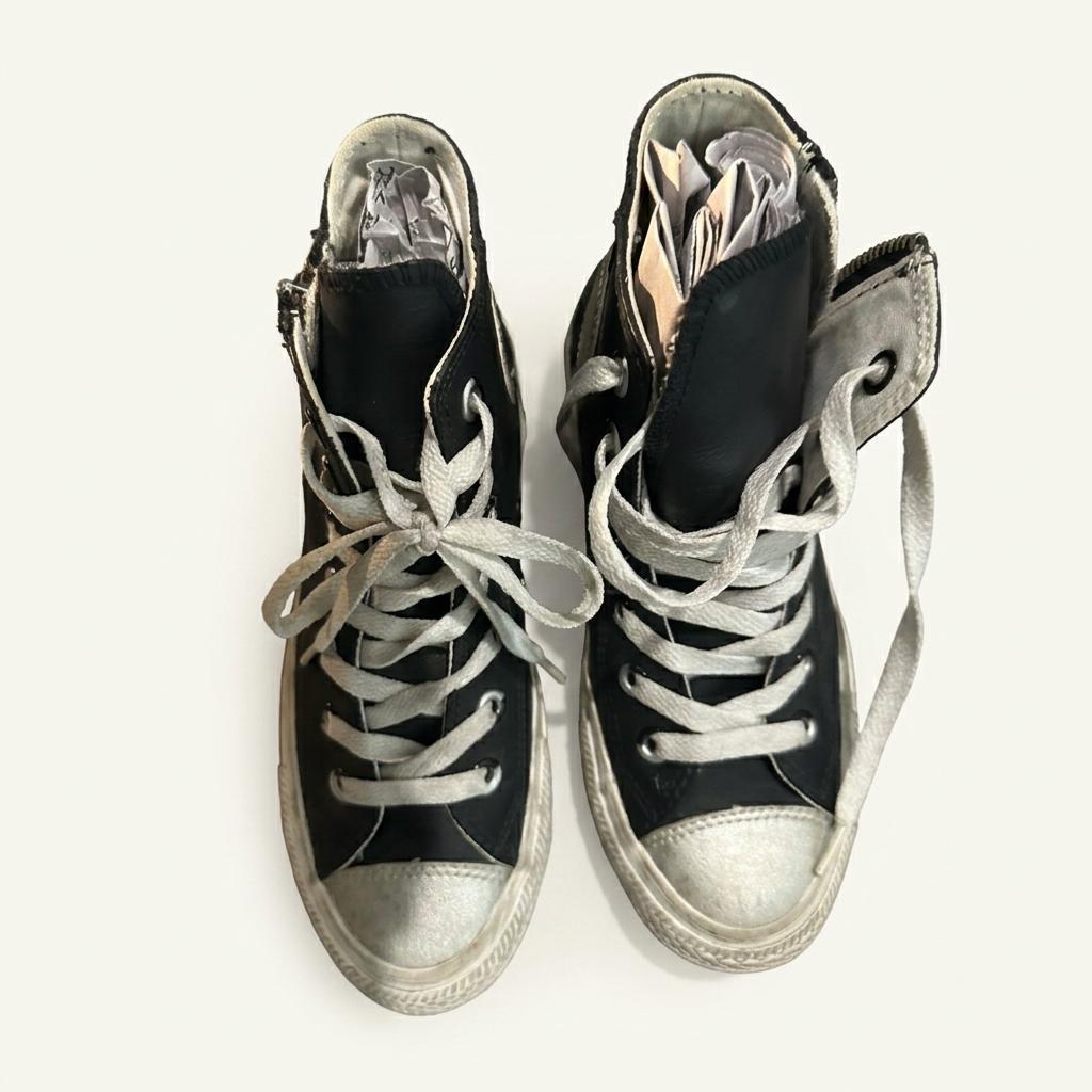 정품)converse  스터드 포인트 레더 하이 스니커즈  1