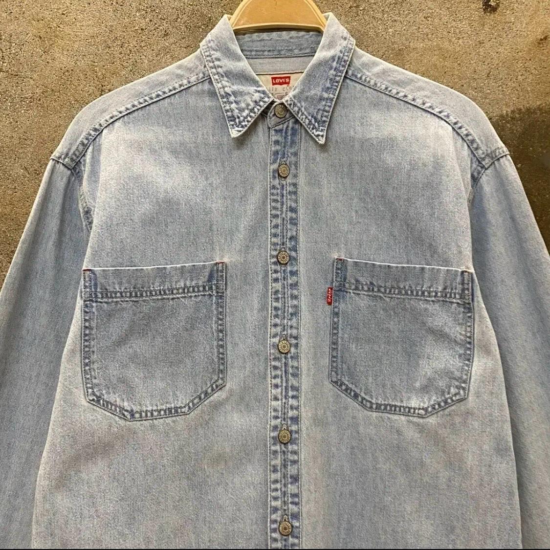 [10%세일]  90s 미국 빈티지 리바이스 연청 청남방 데님셔츠 3