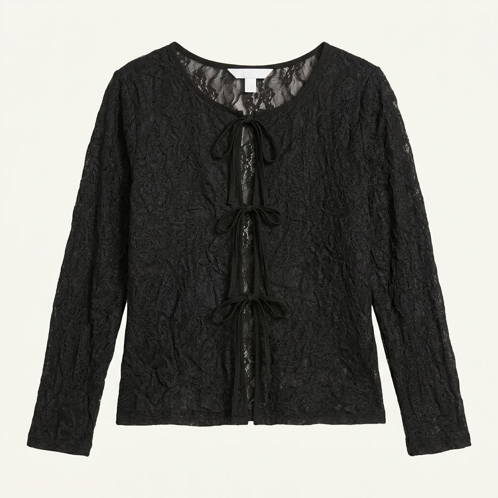 h&m 리본 레이어드용 상의