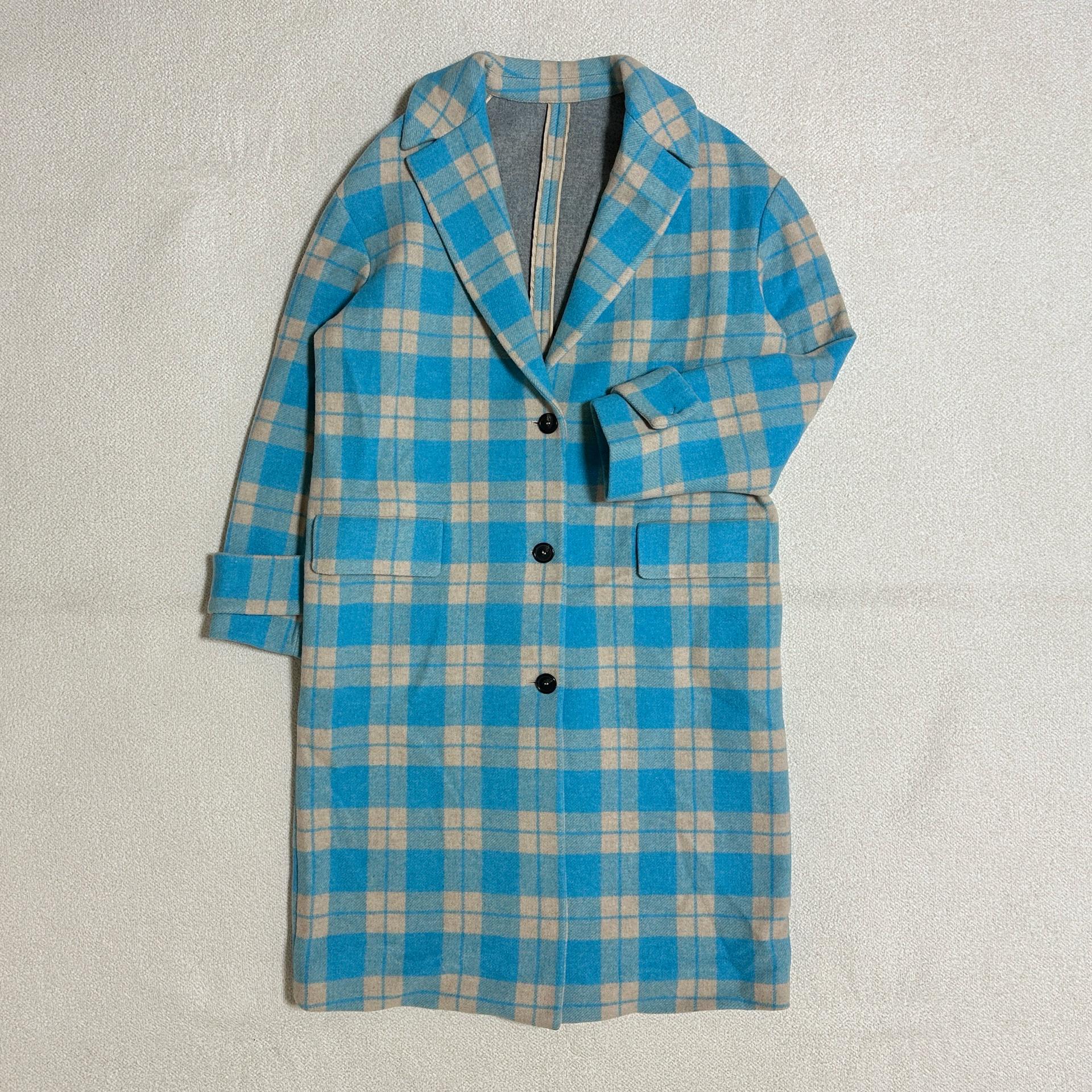 MSGM 체크 울 코트 2