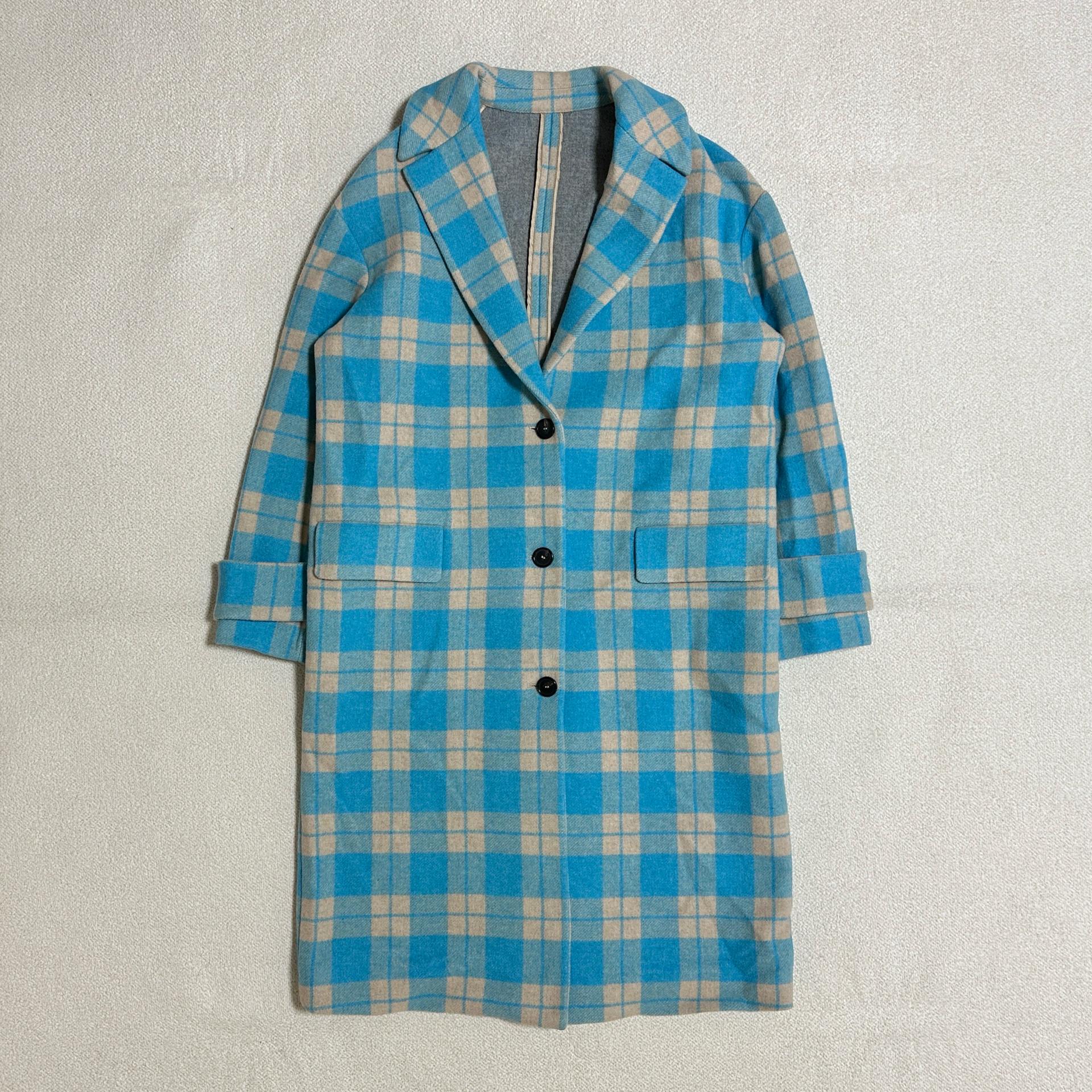 MSGM 체크 울 코트 3