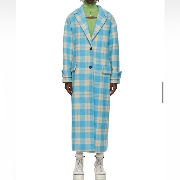 MSGM 체크 울 코트 9