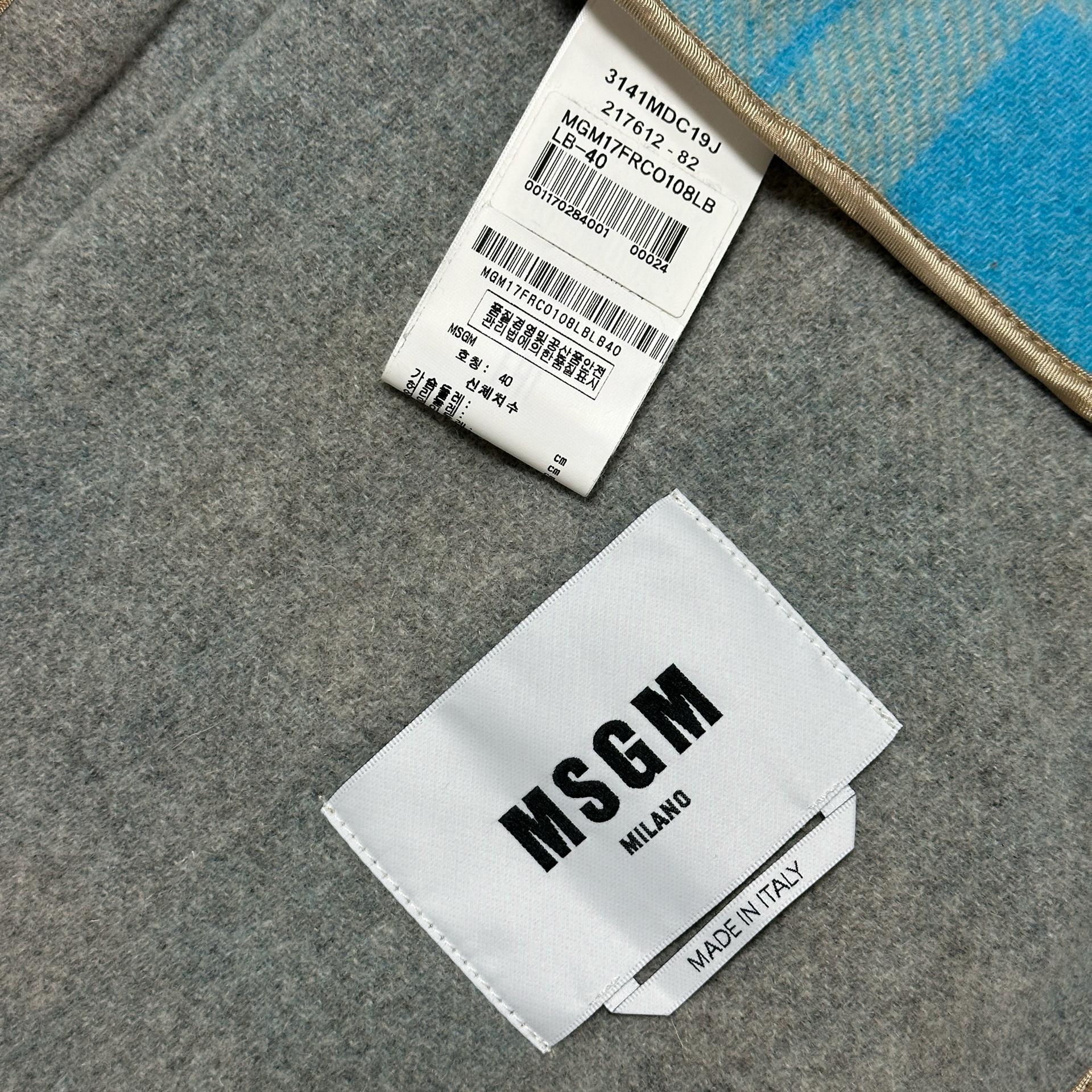 MSGM 체크 울 코트 8