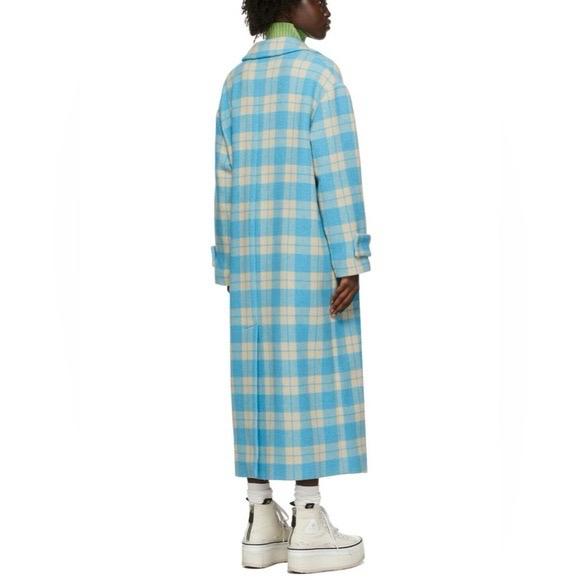 MSGM 체크 울 코트 10