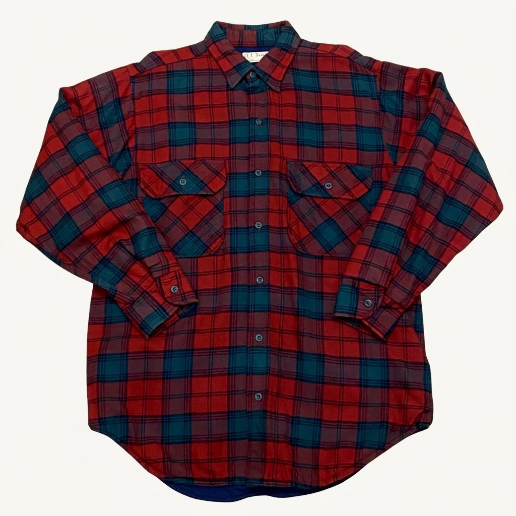 [20%세일] 레어 90s Made in USA 빈티지 엘엘빈 틴슐레이트 면패딩 체크셔츠 1