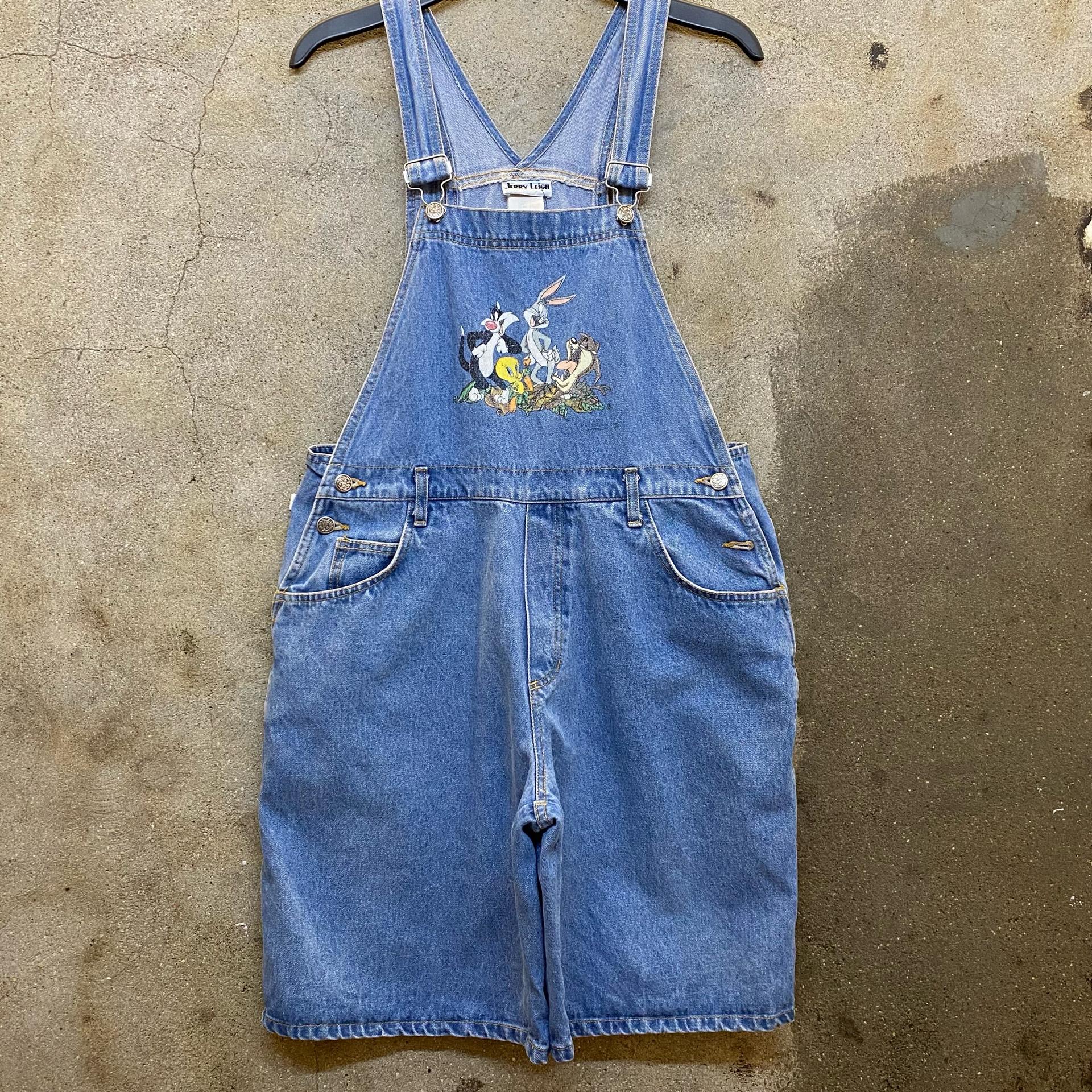 [20%세일] 90s Made in USA 빈티지 루니툰 데님 오버롤 반바지 2