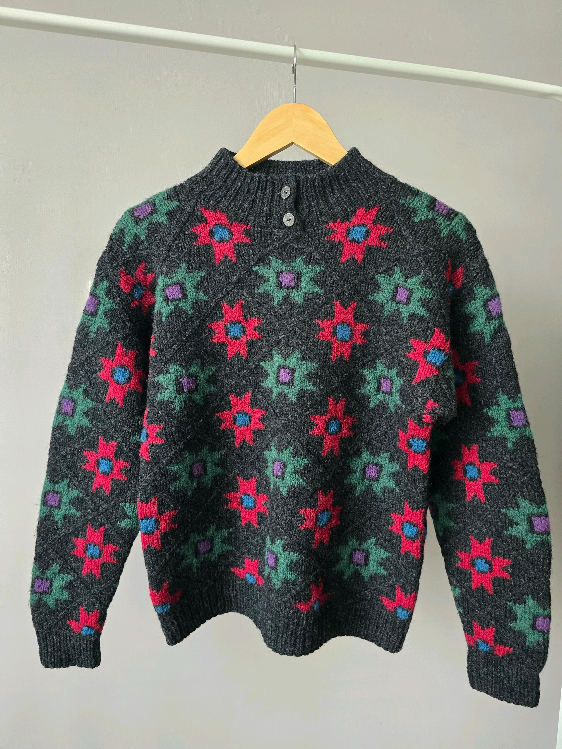 woolrich 플라워패턴 헤비 울 니트 2